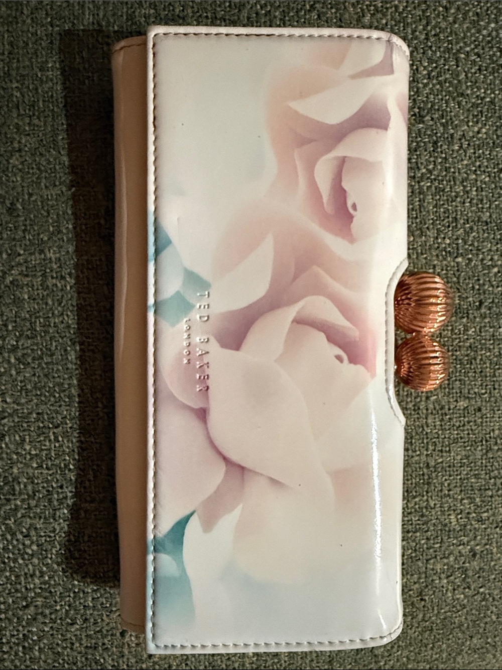 Ted Baker Pastel Rose Clasp Wallet in Pink and Cream